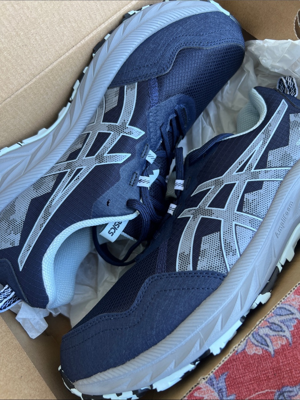 Asics Trail Running Shoes in Navy and Light Gray
